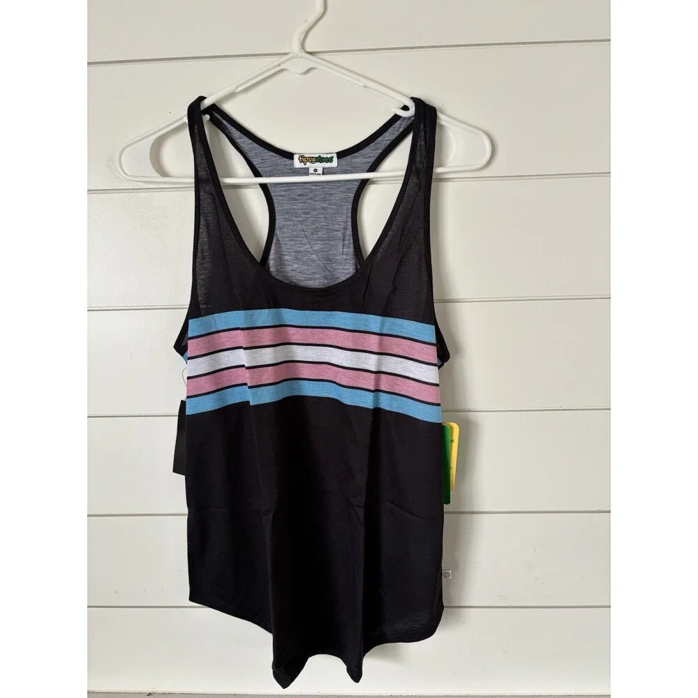 TRANS PRIDE FLAG RACERBACK TANK TOP Size Large - Picture 1 of 3